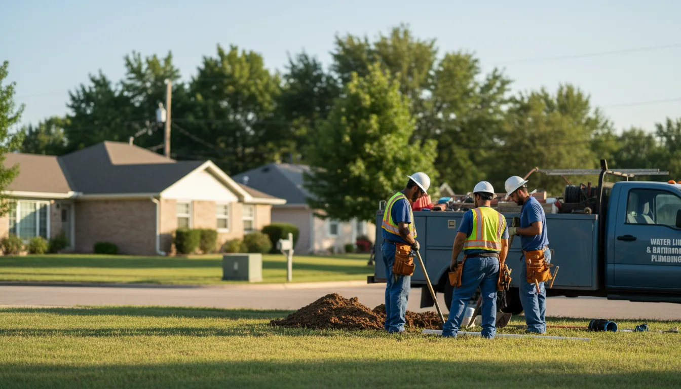 Residential water line and bathroom plumbing service in Kingfisher, OK